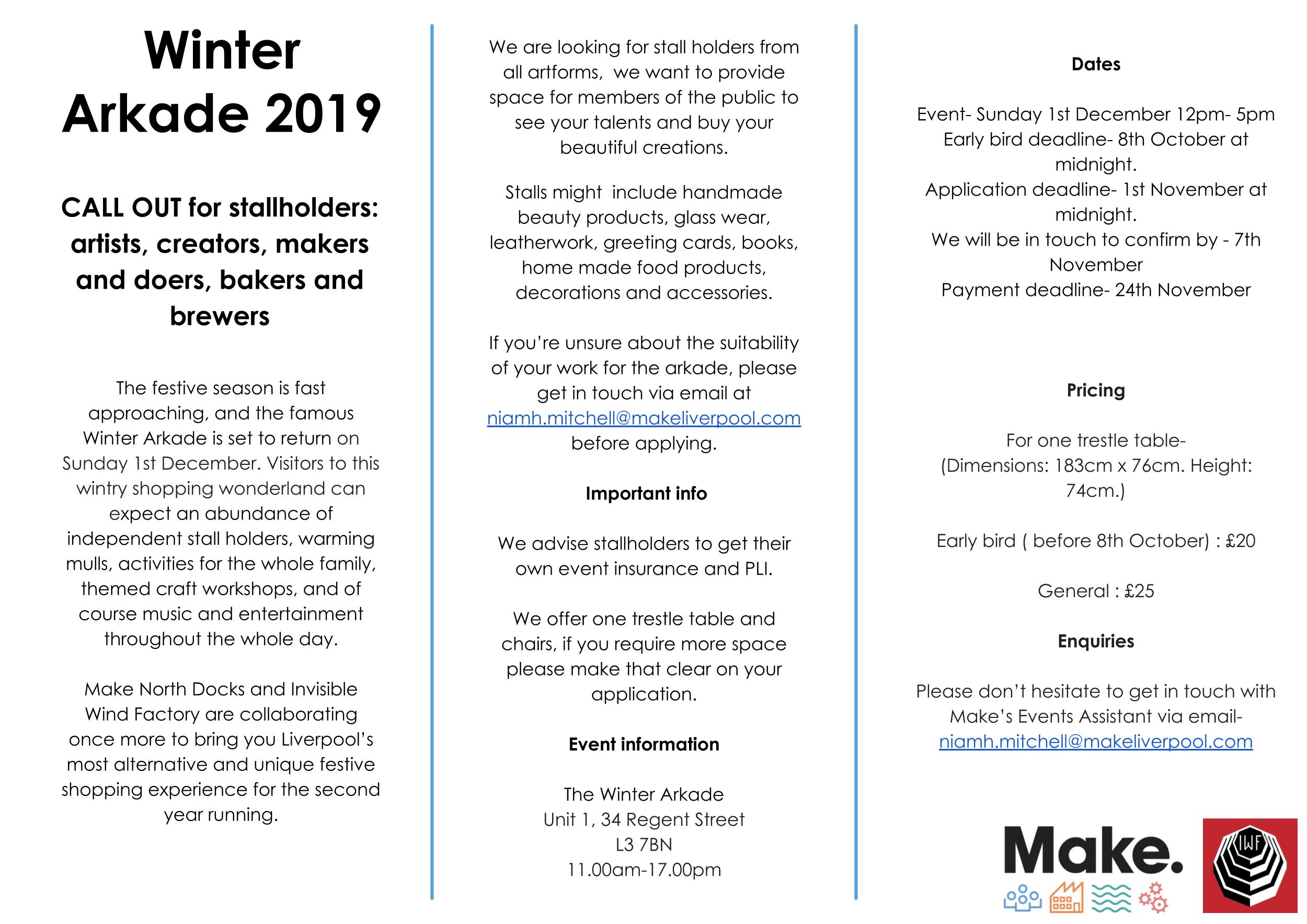 Winter Arkade stallholders call out information 